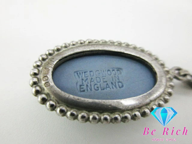 ウェッジウッド WEDG WOOD ジャスパー ウェア ネックレス ペンダント トップ ヘッド ペール ブルー オーバル 陶器 ジュエリー アクセサリー  【中古】【送料無料】 ba2812