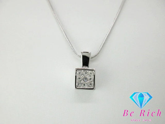 スワロフスキー SWAROVSKI スクエア型 ネックレス ペンダント クリスタル シルバー ジュエリー アクセサリー 【中古】【送料無料】 ba2928