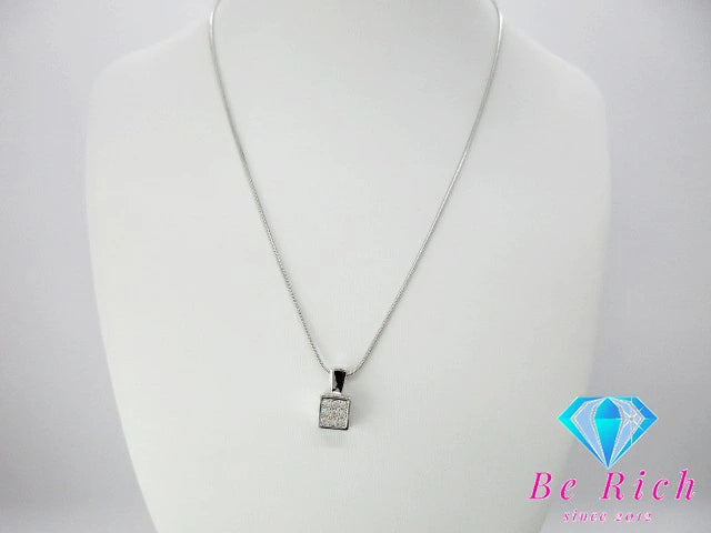 スワロフスキー SWAROVSKI スクエア型 ネックレス ペンダント クリスタル シルバー ジュエリー アクセサリー 【中古】【送料無料】 ba2928