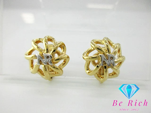 ニナリッチ ロゴ サークル モチーフ デザイン イヤリング ゴールド シルバー GP メッキ アクセサリー NINA RICCI ジュエリー【中古】【送料無料】 ba2982