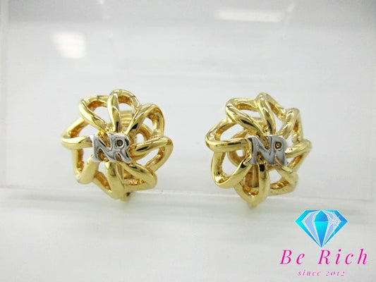 ニナリッチ ロゴ サークル モチーフ デザイン イヤリング ゴールド シルバー GP メッキ アクセサリー NINA RICCI ジュエリー【中古】【送料無料】 ba2982