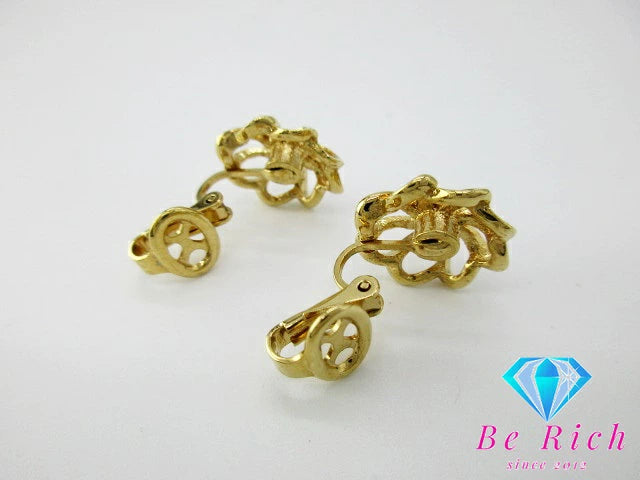 ニナリッチ ロゴ サークル モチーフ デザイン イヤリング ゴールド シルバー GP メッキ アクセサリー NINA RICCI ジュエリー【中古】【送料無料】 ba2982