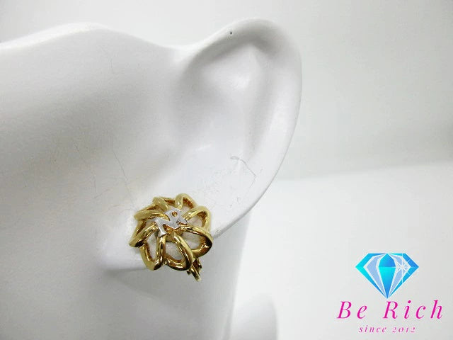 ニナリッチ ロゴ サークル モチーフ デザイン イヤリング ゴールド シルバー GP メッキ アクセサリー NINA RICCI ジュエリー【中古】【送料無料】 ba2982