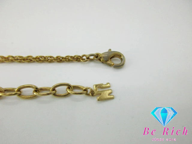 ニナリッチ NINA RICCI ラインストーン 付 NR ロゴ ネックレス ペンダント メッキ ジュエリー アクセサリー 【中古】【送料無料】 ba3051