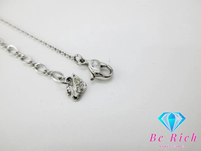 スワロフスキー SWAROVSKI 紫 パープル ストーン 付 ネックレス ペンダント クリスタル ジュエリー アクセサリー 【中古】【送料無料】 ba3056