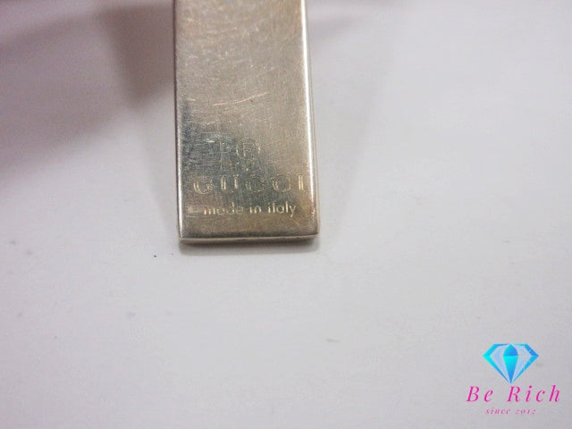 グッチ GUCCI ロゴ バー プレート タグ ペンダント トップ ヘッド ロゴ シルバー 925 ジュエリー アクセサリー SV Ag SILVER  【中古】【送料無料】 ba3068