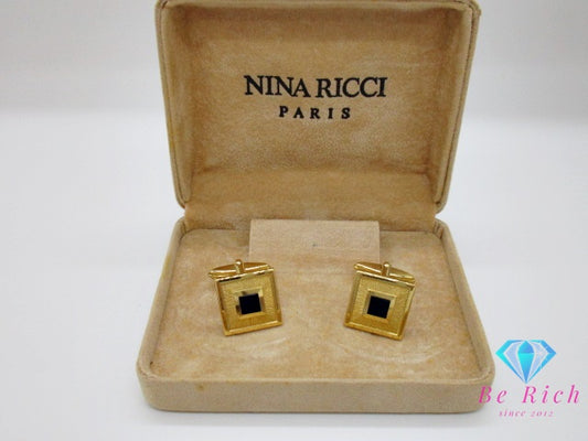 ニナリッチ カフス ゴールド メッキ ロゴ カフリンクス ヴィンテージ ビジネス スーツ 小物 NINA RICCI 【中古】【送料無料】 ba3115