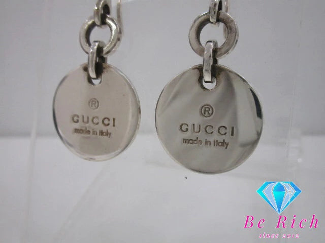 グッチ GUCCI トレードマーク ラウンド プレート フック ピアス 151391 Ag 925 シルバー SV GG ロゴ ジュエリー アクセサリー 【中古】【送料無料】 ba3134