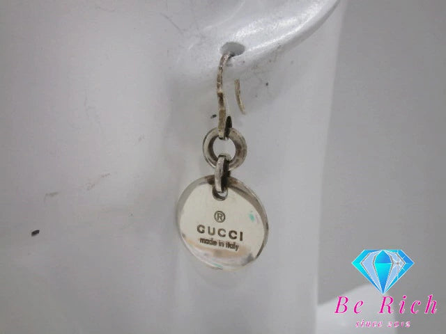 グッチ GUCCI トレードマーク ラウンド プレート フック ピアス 151391 Ag 925 シルバー SV GG ロゴ ジュエリー アクセサリー 【中古】【送料無料】 ba3134