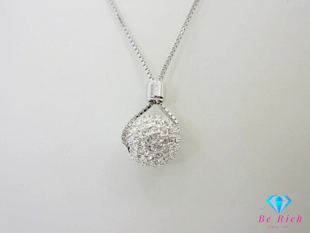 スワロフスキー SWAROVSKI クリスタル パヴェ ミラーボール モチーフ ネックレス ペンダント クリスタル シルバー ジュエリー アクセサリー【中古】【送料無料】 ba3151