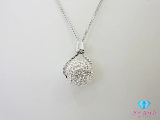 スワロフスキー SWAROVSKI クリスタル パヴェ ミラーボール モチーフ ネックレス ペンダント クリスタル シルバー ジュエリー アクセサリー【中古】【送料無料】 ba3151