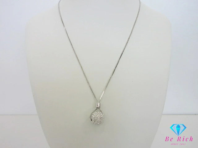 スワロフスキー SWAROVSKI クリスタル パヴェ ミラーボール モチーフ ネックレス ペンダント クリスタル シルバー ジュエリー アクセサリー【中古】【送料無料】 ba3151
