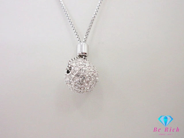 スワロフスキー SWAROVSKI クリスタル パヴェ ミラーボール モチーフ ネックレス ペンダント クリスタル シルバー ジュエリー アクセサリー【中古】【送料無料】 ba3151