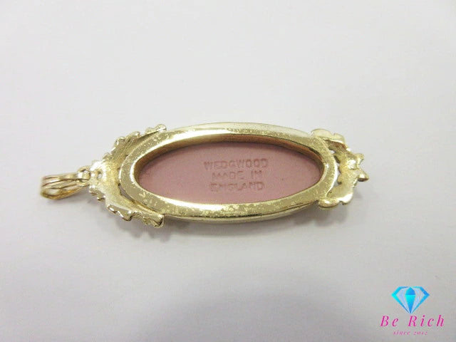 ウェッジウッド WEDG WOOD ジャスパー ネックレス ペンダント トップ ヘッド ゴールド ピンク 陶器 ジュエリー アクセサリー  【中古】【送料無料】 ba3152