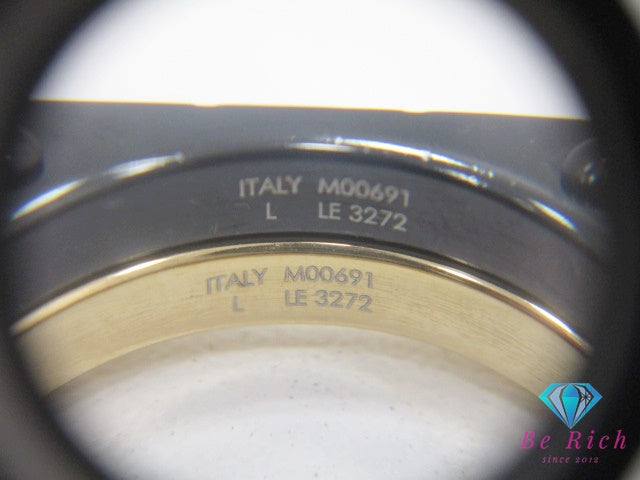 ルイ ヴィトン LOUIS VUITTON リング モノグラム ボールド セット 指輪 L サイズ ゴールド ブラック M00691【中古】【送料無料】 ba3156