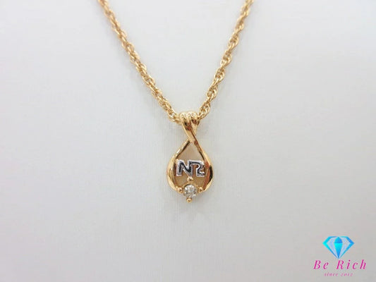 ニナリッチ NINA RICCI ラインストーン 付 NR ロゴ ネックレス ペンダント メッキ シルバー ゴールド ジュエリー アクセサリー 【中古】【送料無料】 ba3158