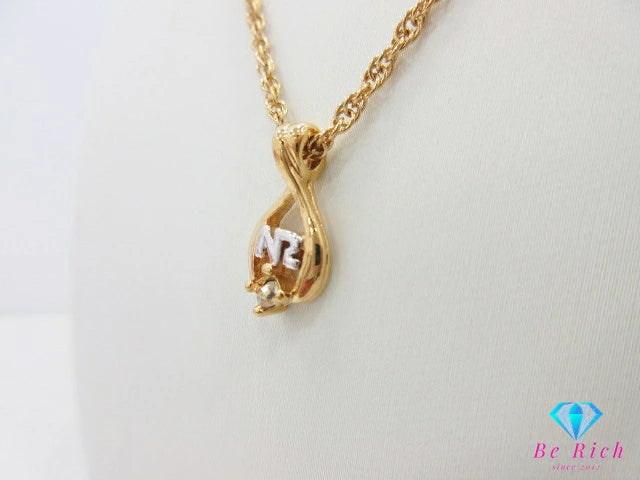 ニナリッチ NINA RICCI ラインストーン 付 NR ロゴ ネックレス ペンダント メッキ シルバー ゴールド ジュエリー アクセサリー 【中古】【送料無料】 ba3158