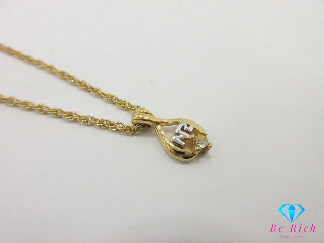 ニナリッチ NINA RICCI ラインストーン 付 NR ロゴ ネックレス ペンダント メッキ シルバー ゴールド ジュエリー アクセサリー 【中古】【送料無料】 ba3158