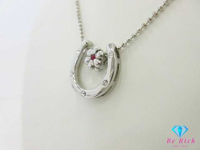 スワロフスキー SWAROVSKI クリスタル 馬蹄 ホースシュー モチーフ ネックレス ペンダント クリスタル シルバー ジュエリー アクセサリー【中古】【送料無料】 ba3162