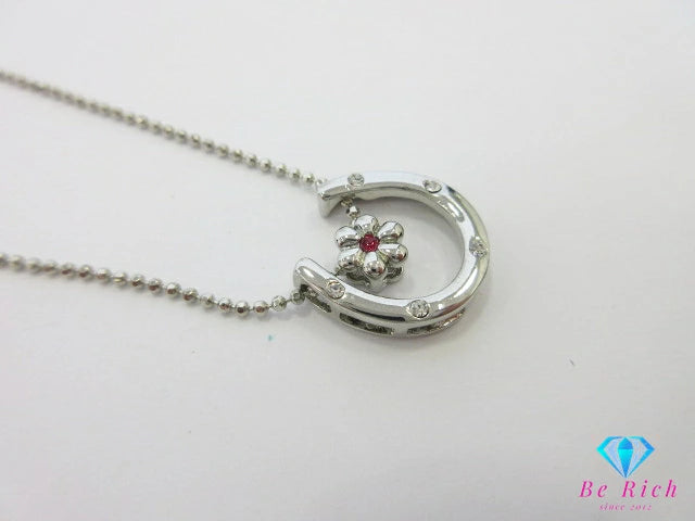スワロフスキー SWAROVSKI クリスタル 馬蹄 ホースシュー モチーフ ネックレス ペンダント クリスタル シルバー ジュエリー アクセサリー【中古】【送料無料】 ba3162