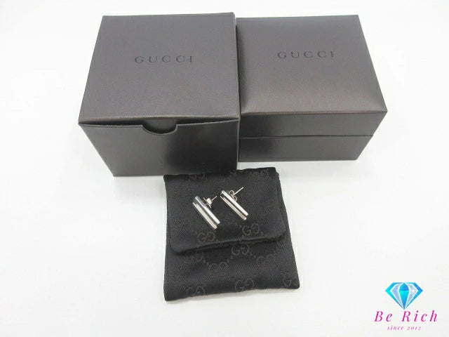 グッチ GUCCI Ag 925 シルバー G ロゴ プレート スタッド ピアス GG SV ジュエリー アクセサリー メンズ レディース 【中古】【送料無料】 ba3165