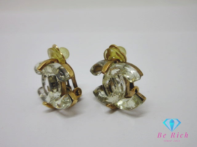 シャネル CHANEL ココマーク イヤリング クリア ゴールド メッキ C ロゴ ジュエリー アクセサリー 小物  【中古】【送料無料】 ba3180