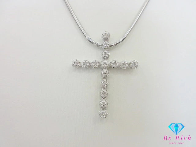 スワロフスキー SWAROVSKI クリスタル 十字架 クロス モチーフ ネックレス ペンダント クリスタル シルバー ジュエリー アクセサリー【中古】【送料無料】 ba3208