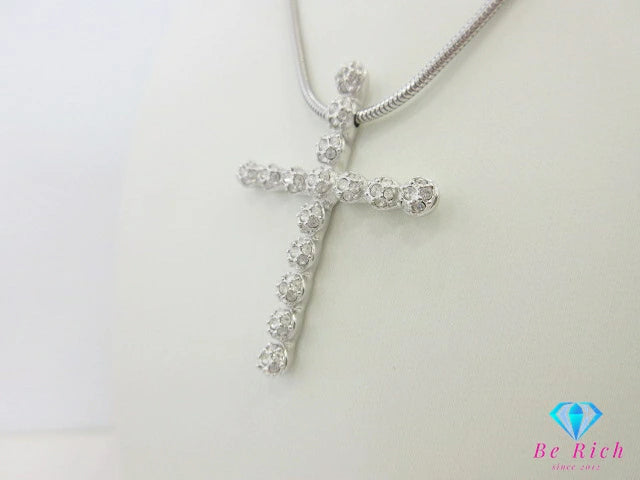 スワロフスキー SWAROVSKI クリスタル 十字架 クロス モチーフ ネックレス ペンダント クリスタル シルバー ジュエリー アクセサリー【中古】【送料無料】 ba3208