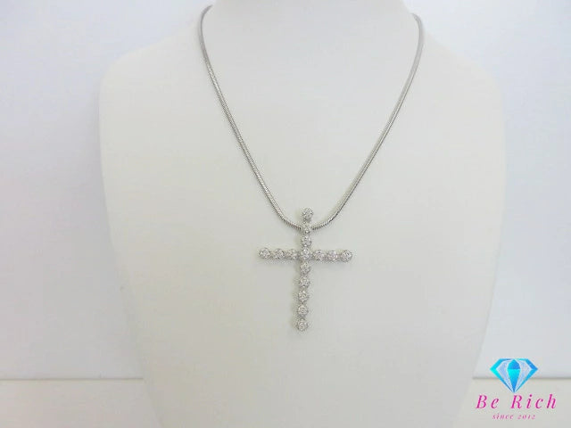 スワロフスキー SWAROVSKI クリスタル 十字架 クロス モチーフ ネックレス ペンダント クリスタル シルバー ジュエリー アクセサリー【中古】【送料無料】 ba3208