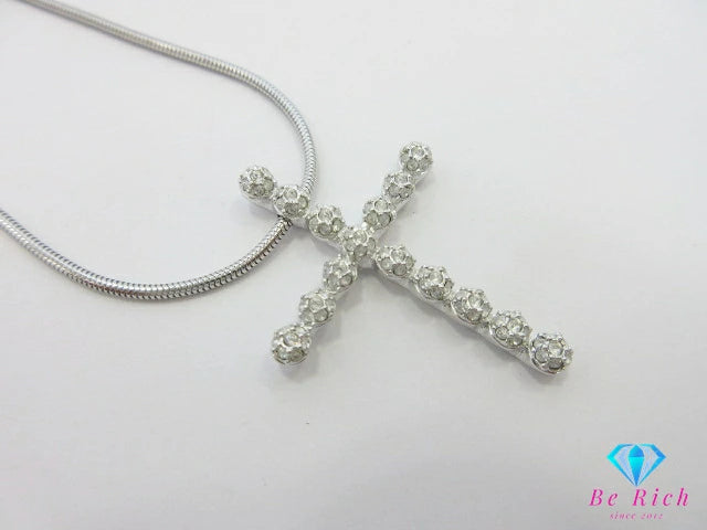 スワロフスキー SWAROVSKI クリスタル 十字架 クロス モチーフ ネックレス ペンダント クリスタル シルバー ジュエリー アクセサリー【中古】【送料無料】 ba3208