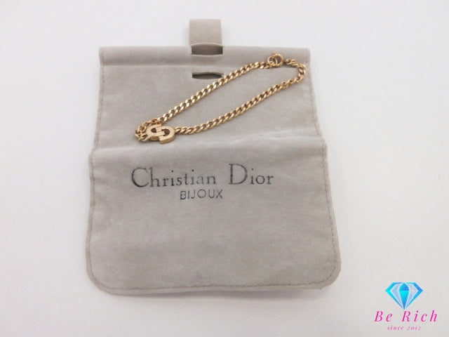 クリスチャン ディオール Christian Dior CD ロゴ ブレスレット ゴールド メッキ GP ジュエリー アクセサリー 【中古】【送料無料】ba3243