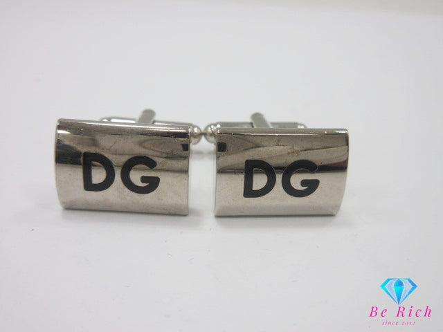 ドルチェ ＆ ガッバーナ Dolce & Gabbana カフス カフリンクス ロゴ シルバー メッキ ビジネス スーツ 小物 カフスボタン ファッション 紳士 メンズ 【中古】【送料無料】ba3257