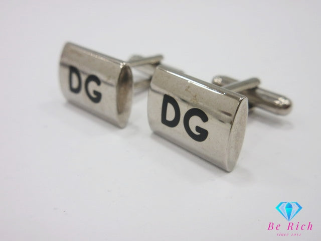 ドルチェ ＆ ガッバーナ Dolce & Gabbana カフス カフリンクス ロゴ シルバー メッキ ビジネス スーツ 小物 カフスボタン ファッション 紳士 メンズ 【中古】【送料無料】ba3257