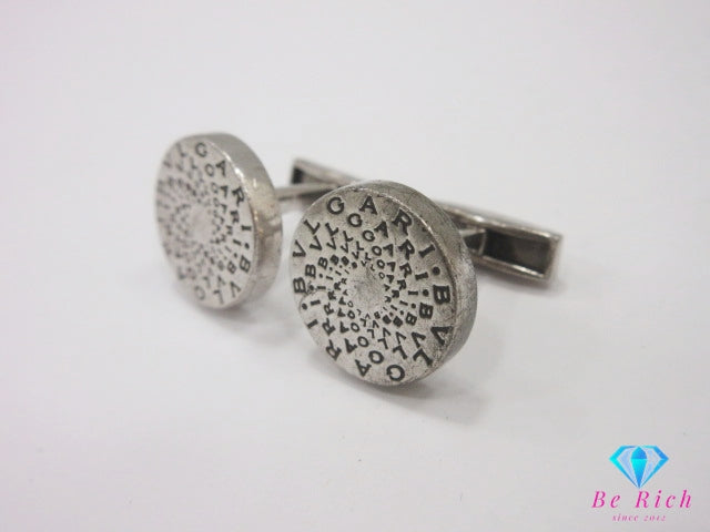 ブルガリ BVLGARI カフス シルバー SILVER 925 ロゴ カフリンクス ビジネス スーツ 小物 【中古】【送料無料】ba3258