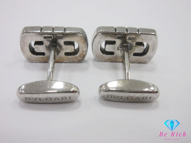 ブルガリ BVLGARI パレンテシ カフス シルバー SILVER 925 ロゴ カフリンクス ビジネス スーツ 小物 【中古】【送料無料】ba3259