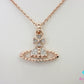 ヴィヴィアン ウエストウッド Vivienne Westwood MAYFAIR BAS RELIEF ネックレス ペンダント ピンクゴールド ロゴ ラインストーン ジュエリー アクセサリー 【中古】【送料無料】 ba3272