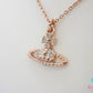 ヴィヴィアン ウエストウッド Vivienne Westwood MAYFAIR BAS RELIEF ネックレス ペンダント ピンクゴールド ロゴ ラインストーン ジュエリー アクセサリー 【中古】【送料無料】 ba3272