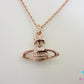 ヴィヴィアン ウエストウッド Vivienne Westwood MAYFAIR BAS RELIEF ネックレス ペンダント ピンクゴールド ロゴ ラインストーン ジュエリー アクセサリー 【中古】【送料無料】 ba3272