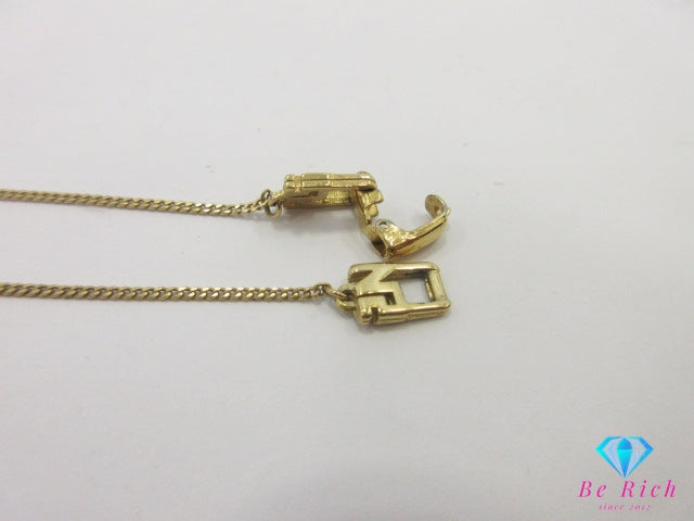 ニナリッチ NINA RICCI ラインストーン 付 NR ロゴ ネックレス ペンダント メッキ シルバー ゴールド ジュエリー アクセサリー 【中古】【送料無料】 ba3273