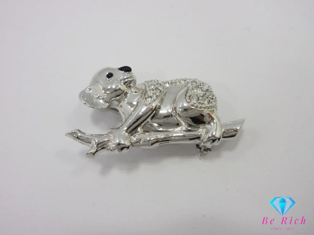 スワロフスキー SWAROVSKI コアラ モチーフ ピン ブローチ クリア シルバー クリスタル ガラス ジュエリー アクセサリー 【中古】【送料無料】 ba3274