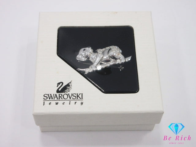 スワロフスキー SWAROVSKI コアラ モチーフ ピン ブローチ クリア シルバー クリスタル ガラス ジュエリー アクセサリー 【中古】【送料無料】 ba3274