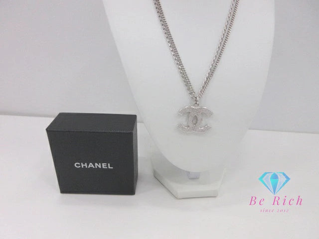 シャネル CHANEL ココマーク 2連 ネックレス ペンダント シルバー ロゴ ココ CC ジュエリー アクセサリー 【中古】【送料無料】 ba3281