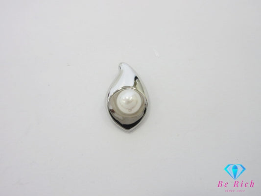 田崎真珠 TASAKI 真珠 パール 6mm 珠 付 デザイン ネックレス ペンダント トップ ヘッド シルバーメッキ 宝石 ジュエリー アクセサリー 【中古】【送料無料】ba3283