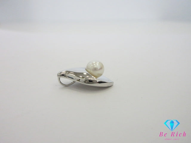 田崎真珠 TASAKI 真珠 パール 6mm 珠 付 デザイン ネックレス ペンダント トップ ヘッド シルバーメッキ 宝石 ジュエリー アクセサリー 【中古】【送料無料】ba3283