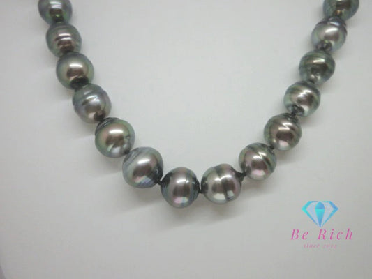 田崎真珠 TASAKI 黒蝶 真珠 10 - 13mm 珠 バロック パール ネックレス シルバー SILVER 宝石 ジュエリー アクセサリー パーティ フォーマル 【中古】【送料無料】ba3284