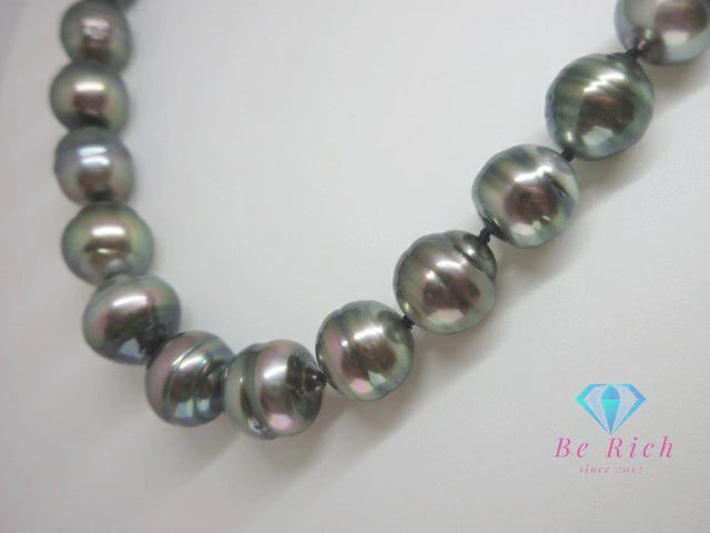 田崎真珠 TASAKI 黒蝶 真珠 10 - 13mm 珠 バロック パール ネックレス シルバー SILVER 宝石 ジュエリー アクセサリー パーティ フォーマル 【中古】【送料無料】ba3284