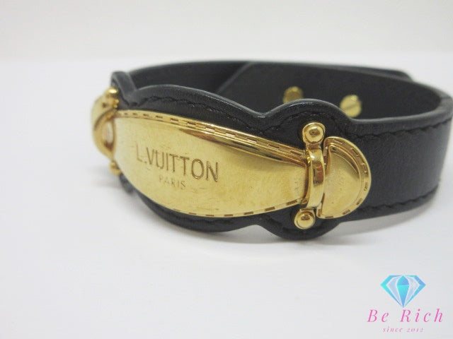 ルイ ヴィトン LOUIS VUITTON ハンドル イット ブレスレット M6021 レザー 金属 黒 ブラック ゴールド 【中古】【送料無料】 ba3294