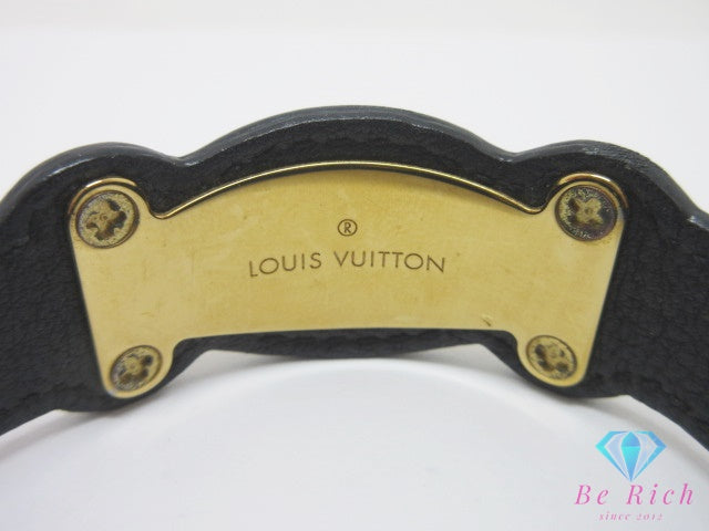 ルイ ヴィトン LOUIS VUITTON ハンドル イット ブレスレット M6021 レザー 金属 黒 ブラック ゴールド 【中古】【送料無料】 ba3294