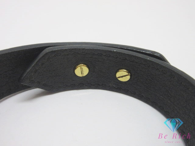 ルイ ヴィトン LOUIS VUITTON ハンドル イット ブレスレット M6021 レザー 金属 黒 ブラック ゴールド 【中古】【送料無料】 ba3294