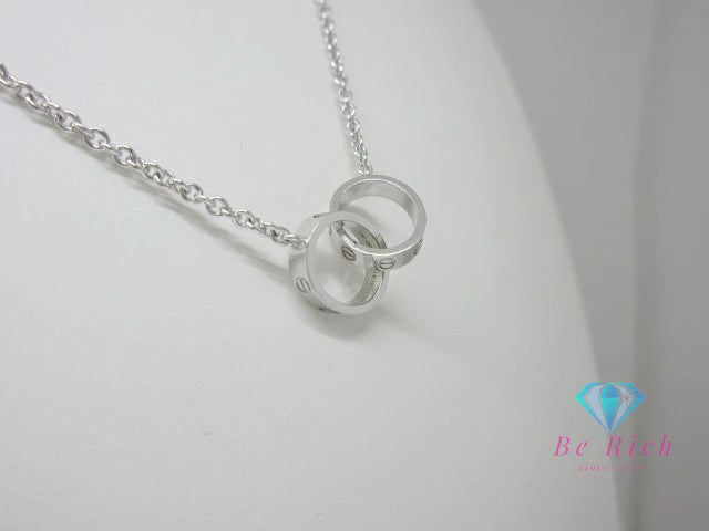 カルティエ Cartier ベビー LOVE ネックレス ホワイト ゴールド ラブ 750 WG K18 18金 ロゴ ジュエリー アクセサリー  【中古】【送料無料】 ba3301298980